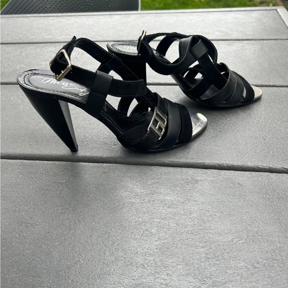 Miss Sixty Elegant Black Heeled Sandals 8.5